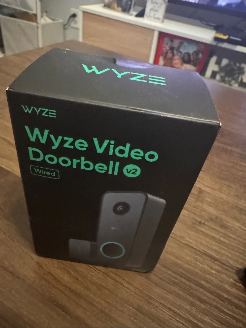 Wyze Video Doorbell V2 Black Box with Teal Accents